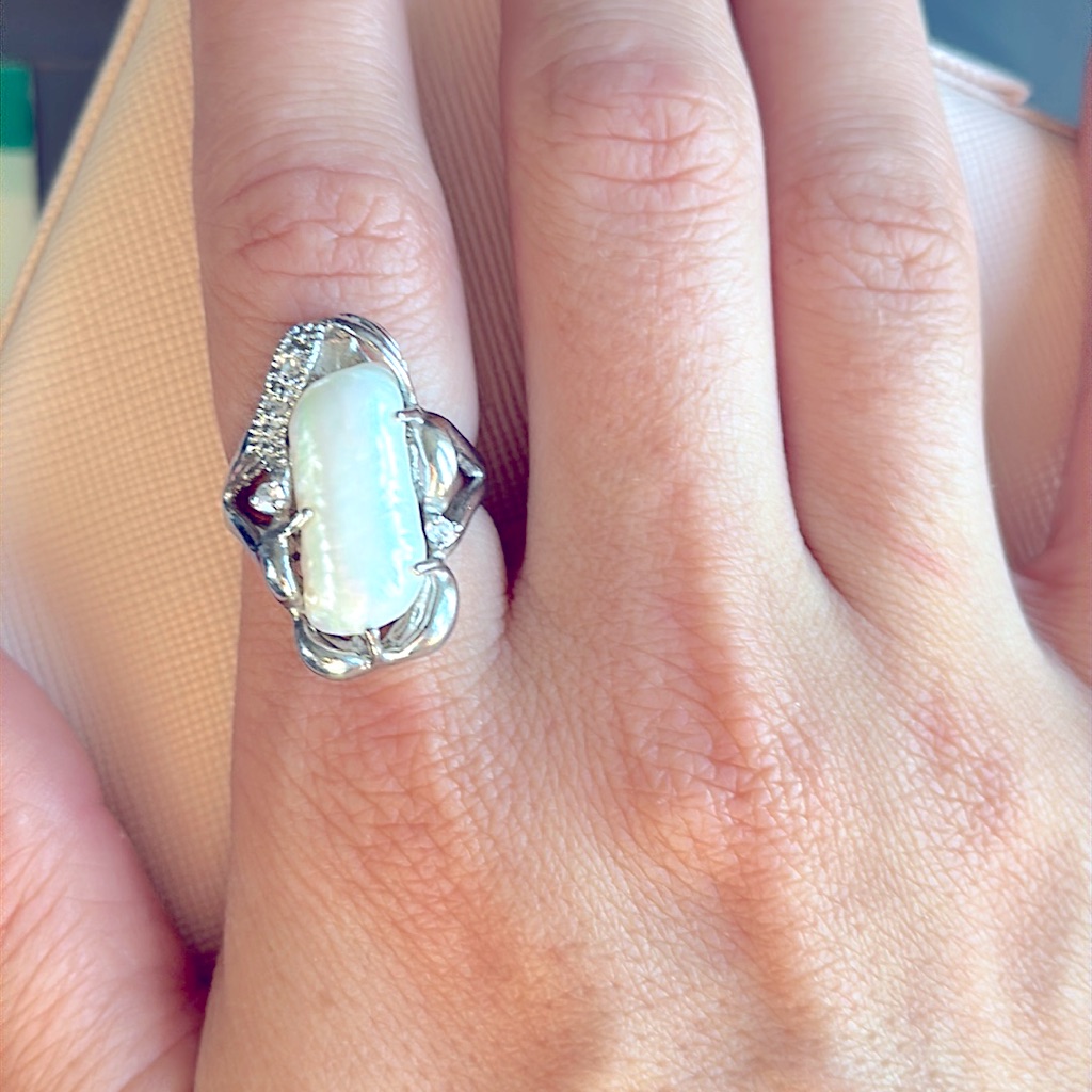 Silver & Shell Pearl Ring